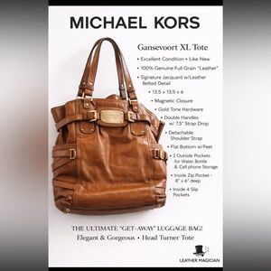 “Michael Kors” Gansevoort Extra Large Tote Bag: Excellent Condition
